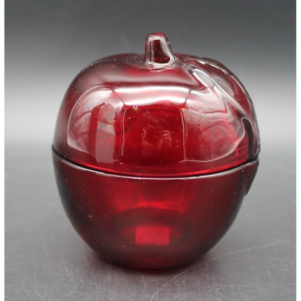 Partylite Natures Bounty Ruby Red Apple Glass Tea Light Votive Candle Holder NIB - Picture 4 of 15